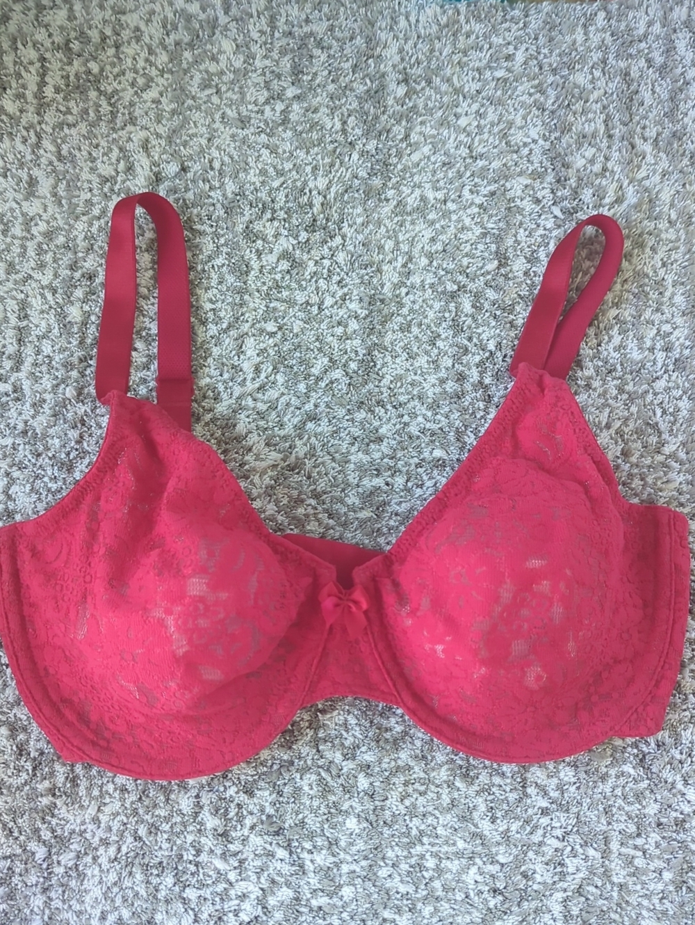 Wacoal Red Lace Stretch Underwire Bra USA 34D
